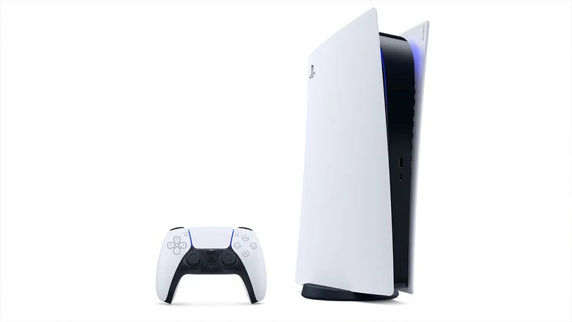A photo of a PlayStation 5.