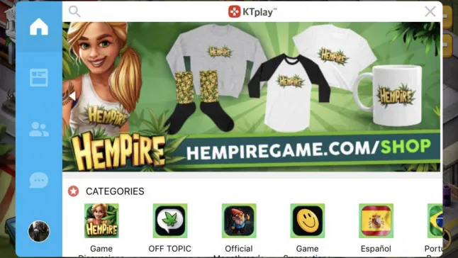 Hempire's in-game community platform using Events & Contests to excite players and encourage word-of-mouth marketing.