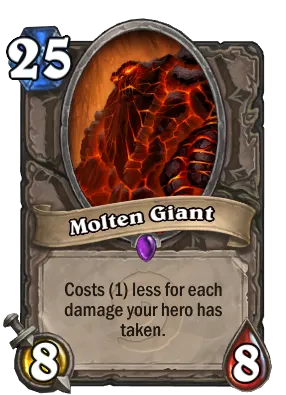 cost 1 less for each damage your hero has taken.
