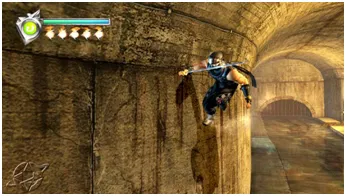 Image of the wall run attack from Ninja Gaiden