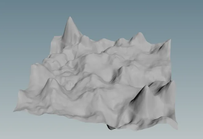 Fully procedural generated terrain in Houdini using different kinds of noise