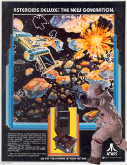 Atari Asteroids Deluxe NOS 1981 Video Arcade Game Promo Sales Flyer FREE FLYER 