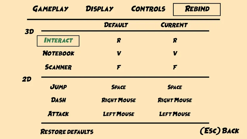 A screenshot of the rebind menu option.