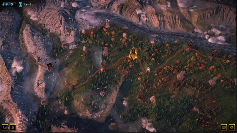 A screenshot of Gwent's Roguelike map.