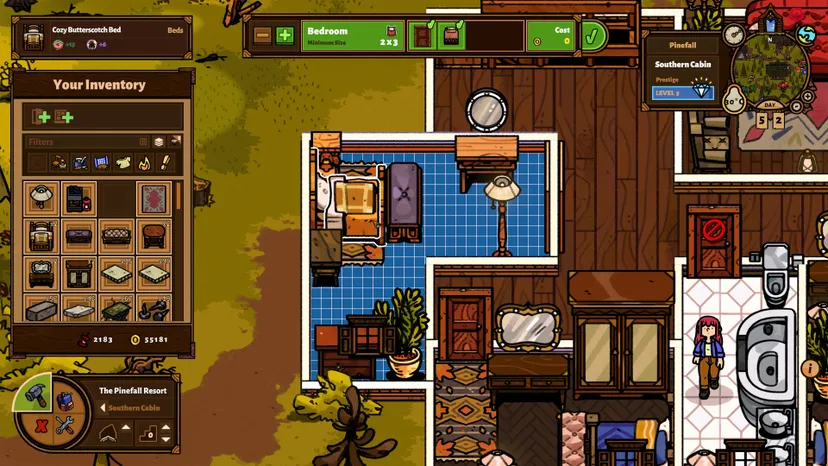 A screenshot of Bear and Breakfasts' building system.