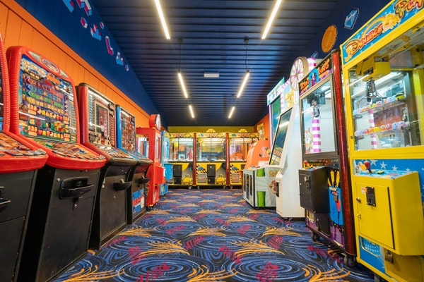 The amusement arcade at Golden Sands Holiday Park in Devon