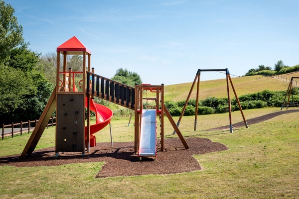 The play park at Golden Sands Holiday Park in Devon