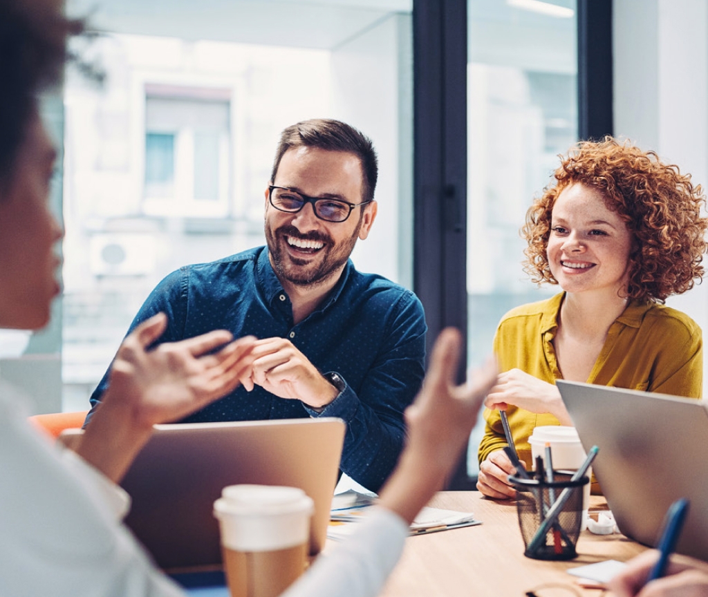 Lifestyle image of man and woman w/red curly hair