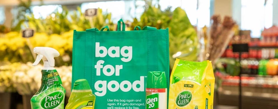 grocery store with table and Pine O products and Glen 20 o it