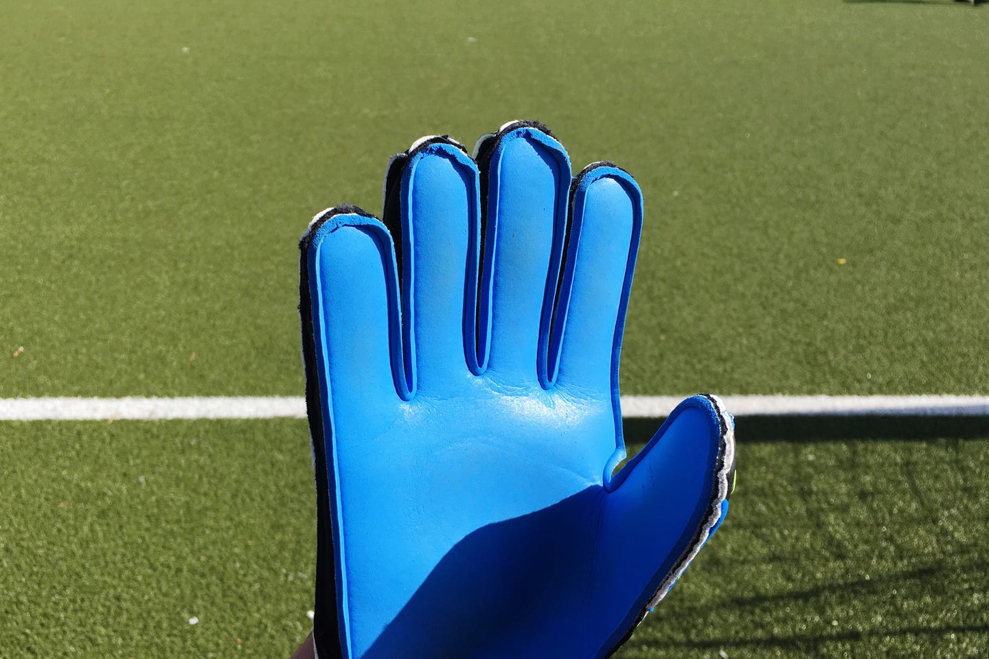 Front view of a goalkeeper's glove.