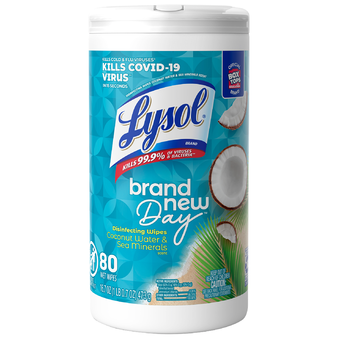 Toallitas Desinfectantes para Superficies Lysol® aroma Coconut Water & Sea Minerals