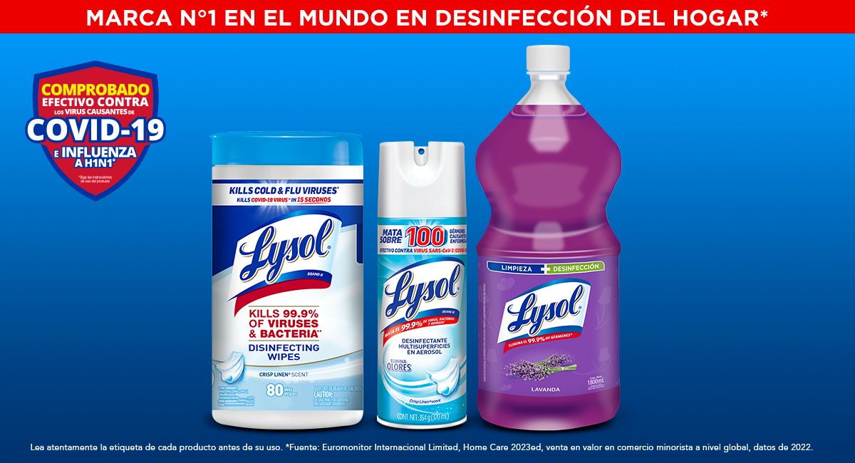 Marca N°1 en el mundo en desinfección del hogar.