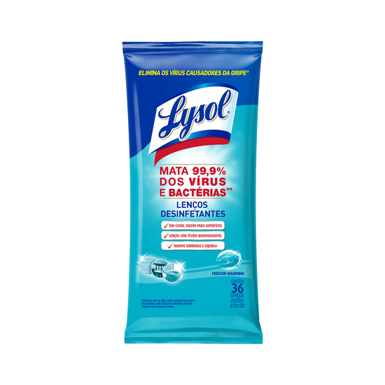 Lysol Lenço Desinfetante Frescor Marinho