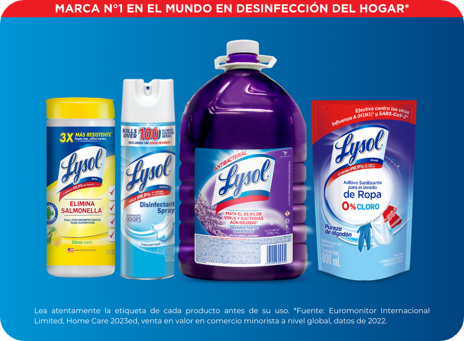 Marca N°1 en el mundo en desinfección del hogar.