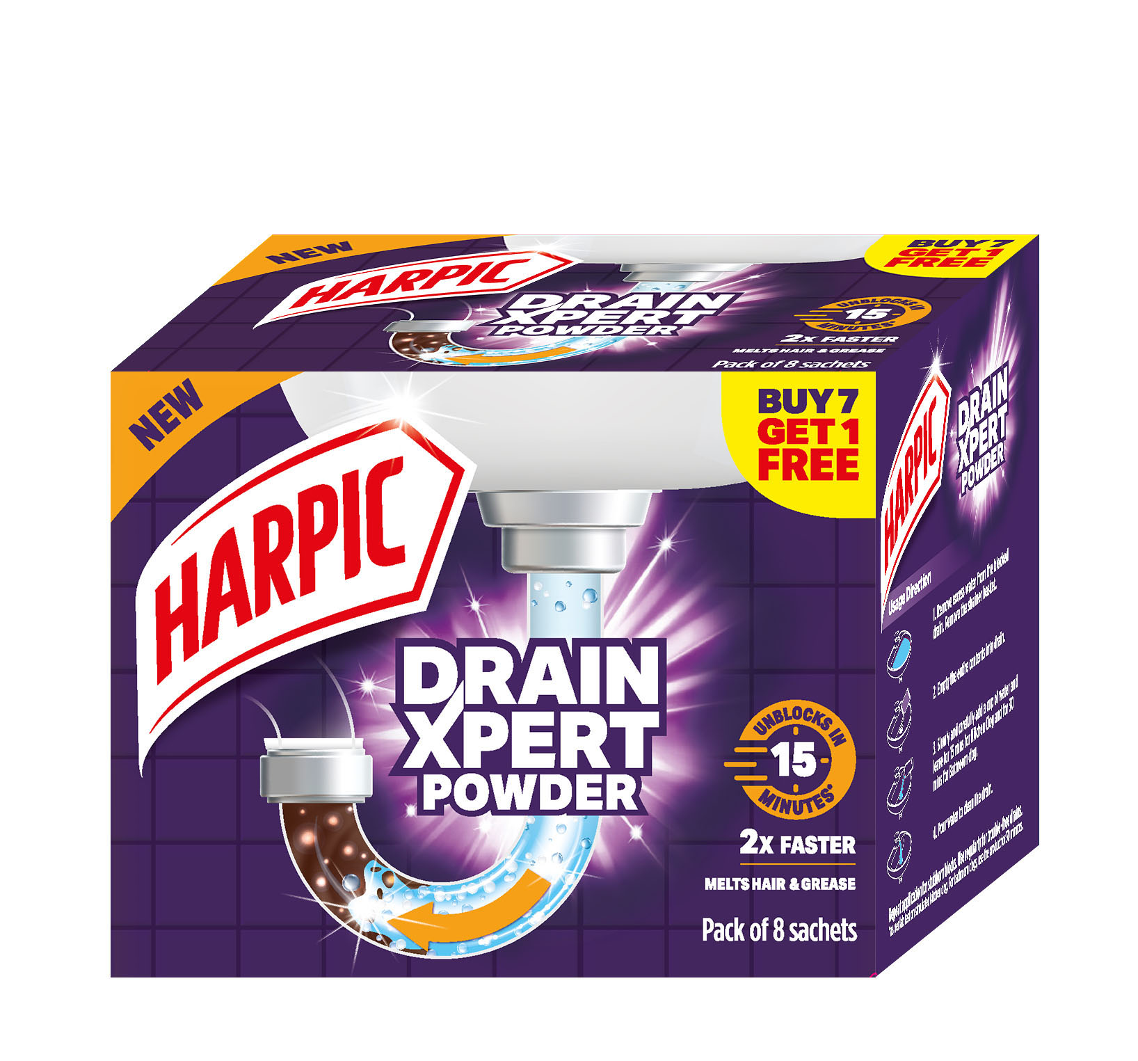 Harpic Drain Xpert Cleaner 8x45g Online | Harpic