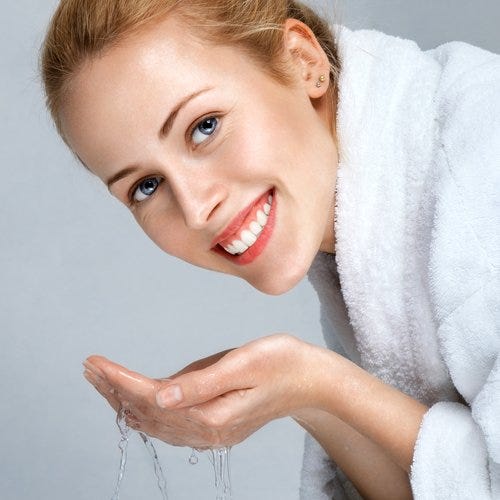  Female washing face