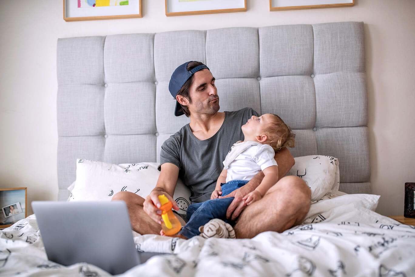 young father with baby
