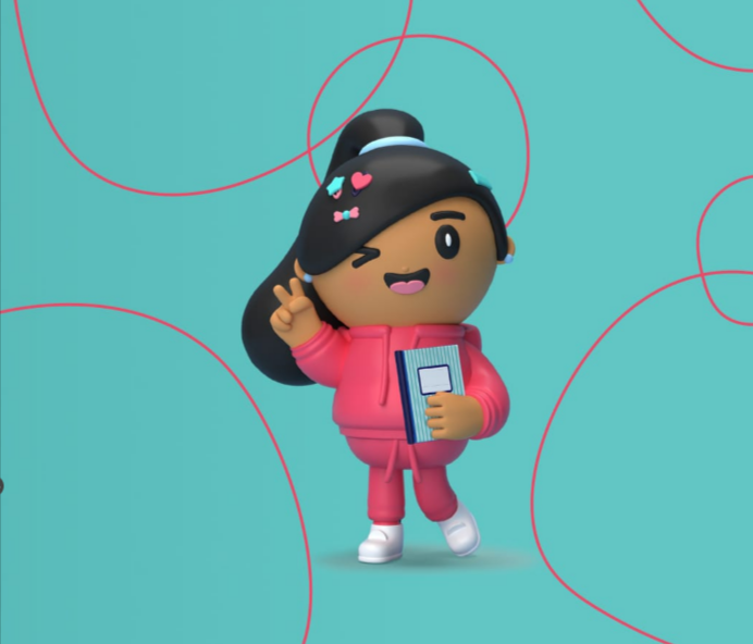 Cartoon smiling girl