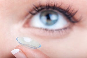 Putting contact lens in eye