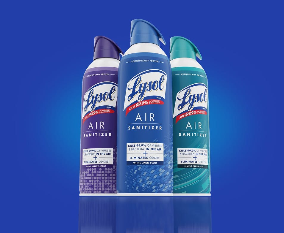 Lysol Air Sanitizer products stack