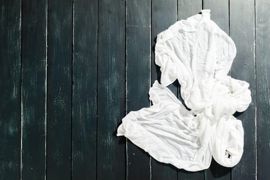 A top-down view of a wrinkled shirt.