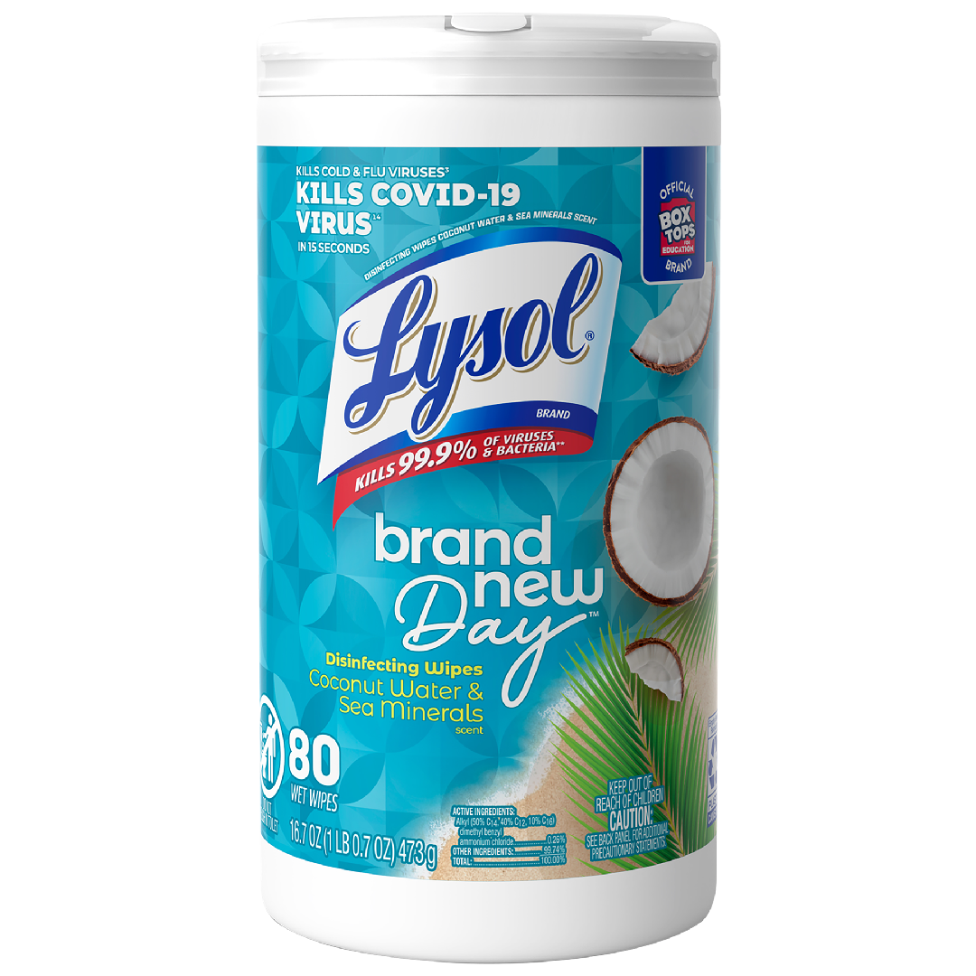 Toallitas Desinfectantes para Superficies Lysol® aroma Coconut Water & Sea Minerals