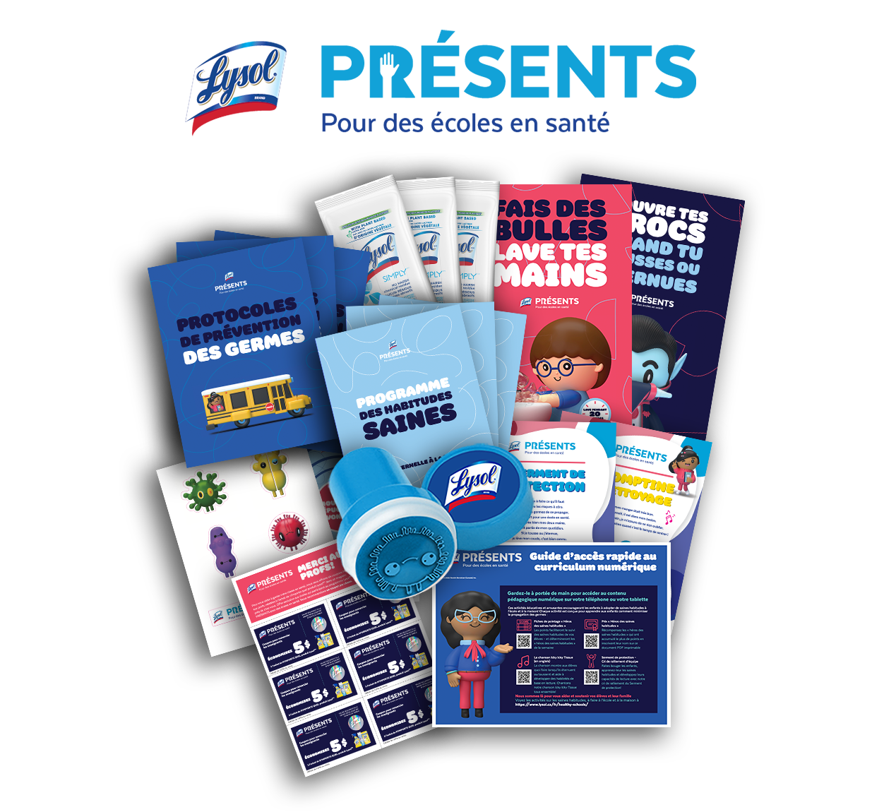 Lysol HERE logo and 2022 Welcome Back Pack KV