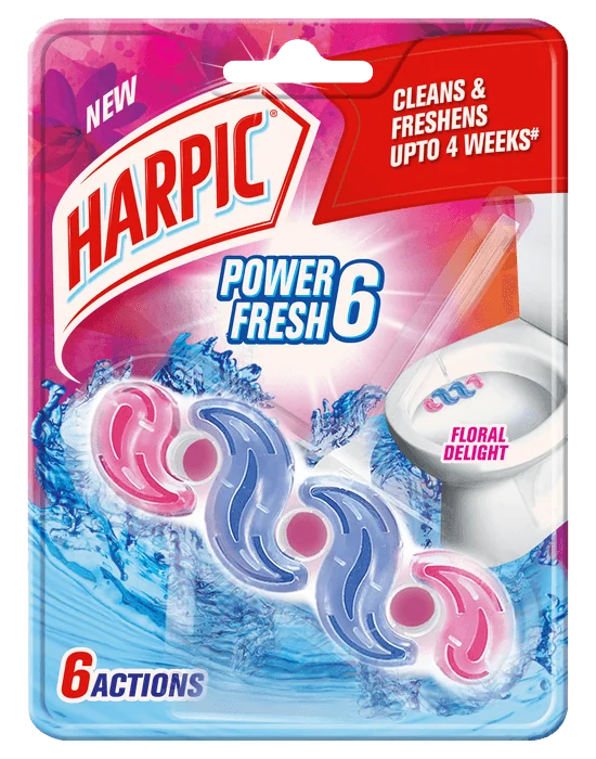 Harpic Hygenic & Fresh Sticker Adhesive Toilet Block Marine 2 Pack