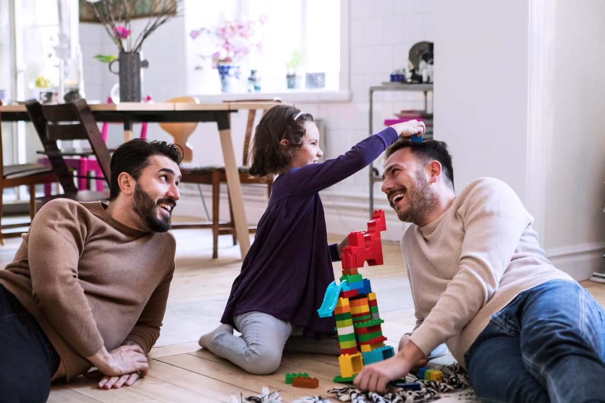 dads playing with kid