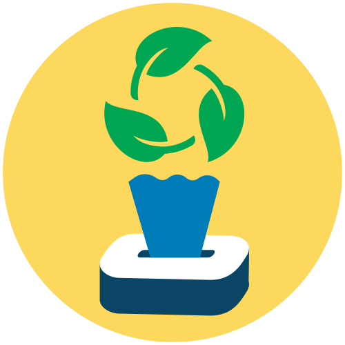 Lenços com tecido biodegradável