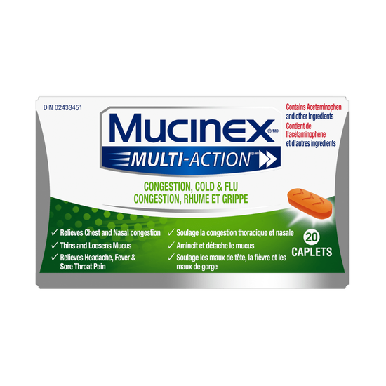 MUCINEX® MULTI-ACTION™ CONGESTION, COLD & FLU