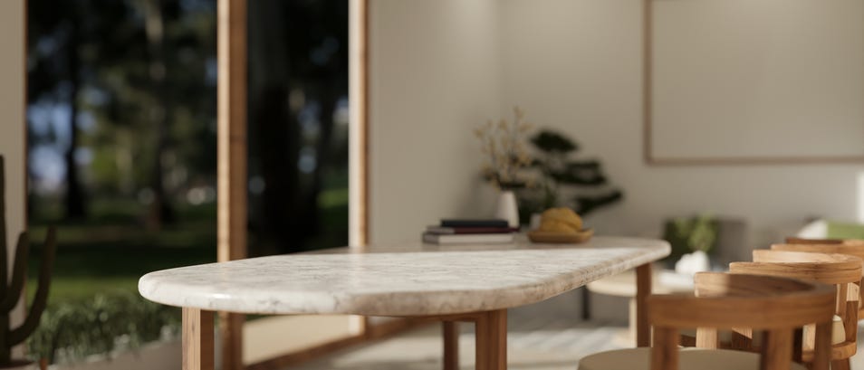 Mesa de cocina limpia