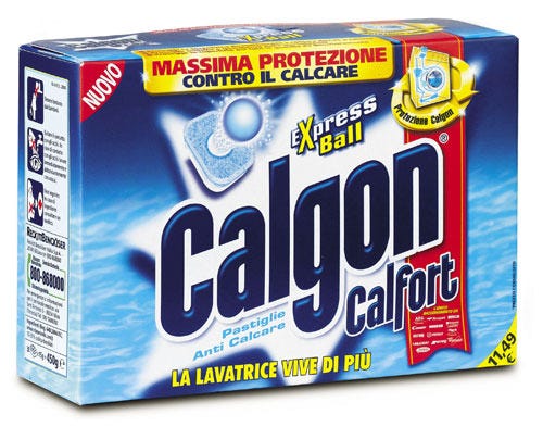 Packaging di Calgon Tabs negli anni ‘90