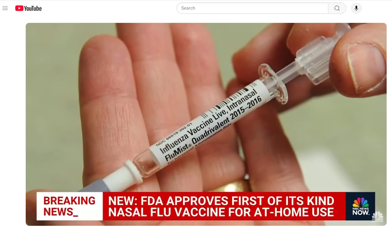 Flumist Nasa 1st At-Home Flu Vaccine Approved