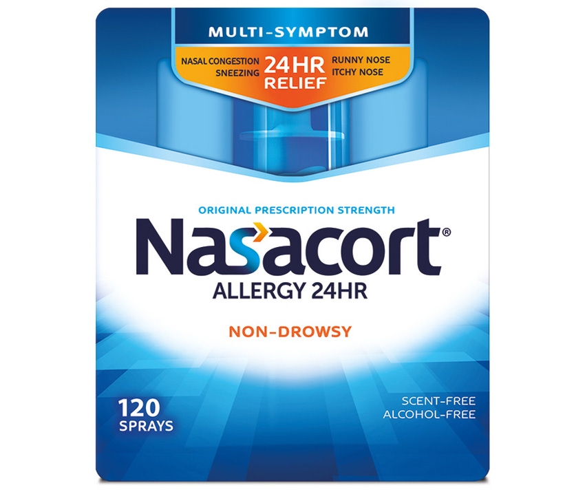 Package redesign highlights benefits of Nasacort allergy spray