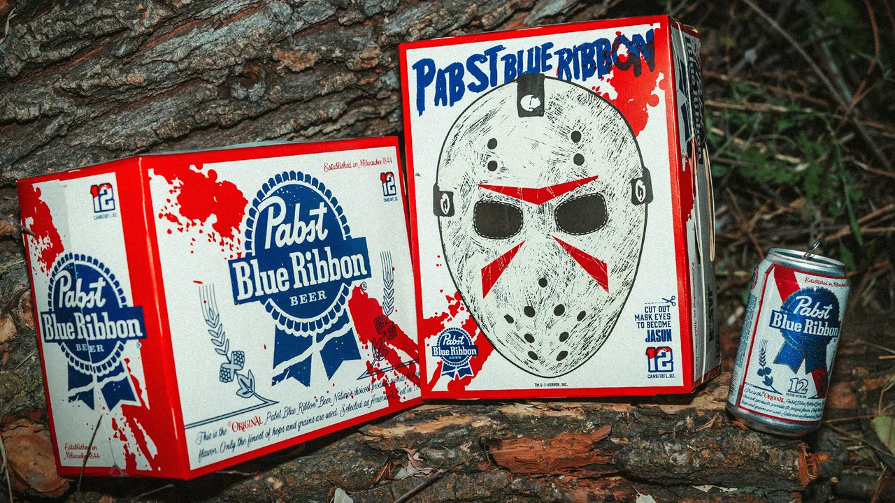 Pabst Blue Ribbon Limited-Edition Jason Voorhees 12-Pack Packaging — product image