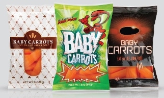 Baby carrot "junk food" packaging wins recognition