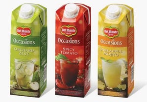 Fruit juices pour into tasty new carton packs