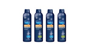 Spray-on moisturizer packaging for men