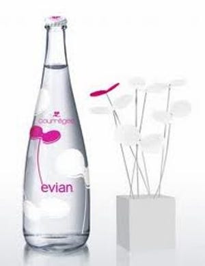 evian bottle gets high-fashion treatment