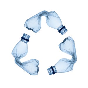 PET bottles form recycling symbol