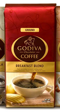 Godiva launches new line of coffees with rich packaging