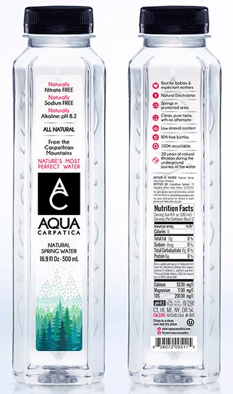 Aqua Carpatica bottled water