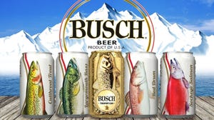Fishermen reel in prizes in a Busch Beer promotion that features piscine beverage packaging