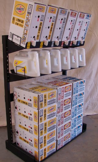 Shell Ecobox Rack Pep Boys taps Shell Lubricants' Ecobox for its service shops