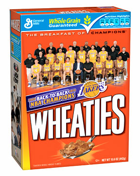 Food Packaging: Wheaties Honors Los Angeles Lakers