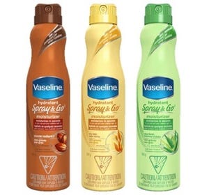Vaseline launches spray-on moisturizer packaging