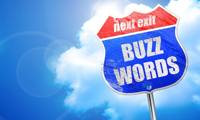 Road sign saying buzzwords