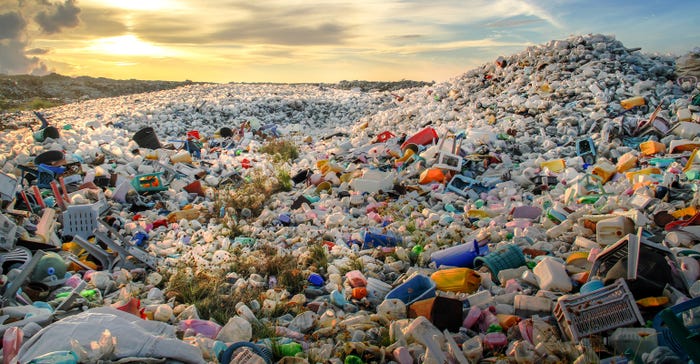 plastic waste in landfill