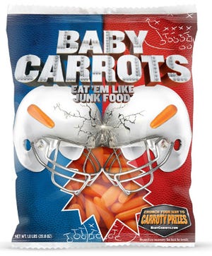 Carrot packaging uses humor to appeal to football fans
